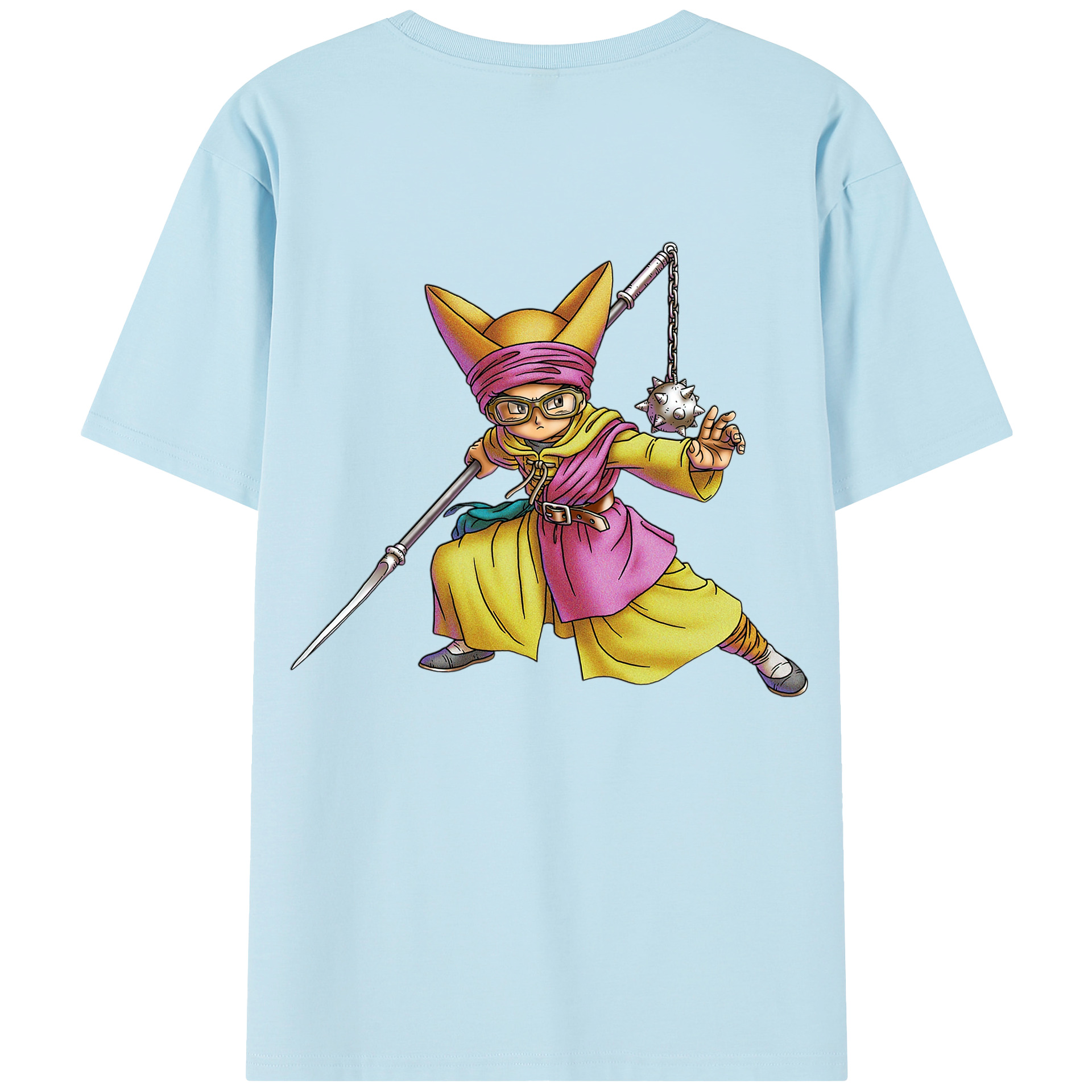 （画像用） ドラゴンクエスト Doragon Kuesuto Dragon Quest 綿100％半袖Tシャツ（背面プリント）